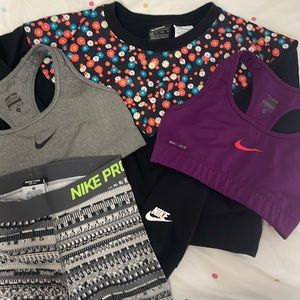 Nike legging, sports bra, hoodie bundle!!